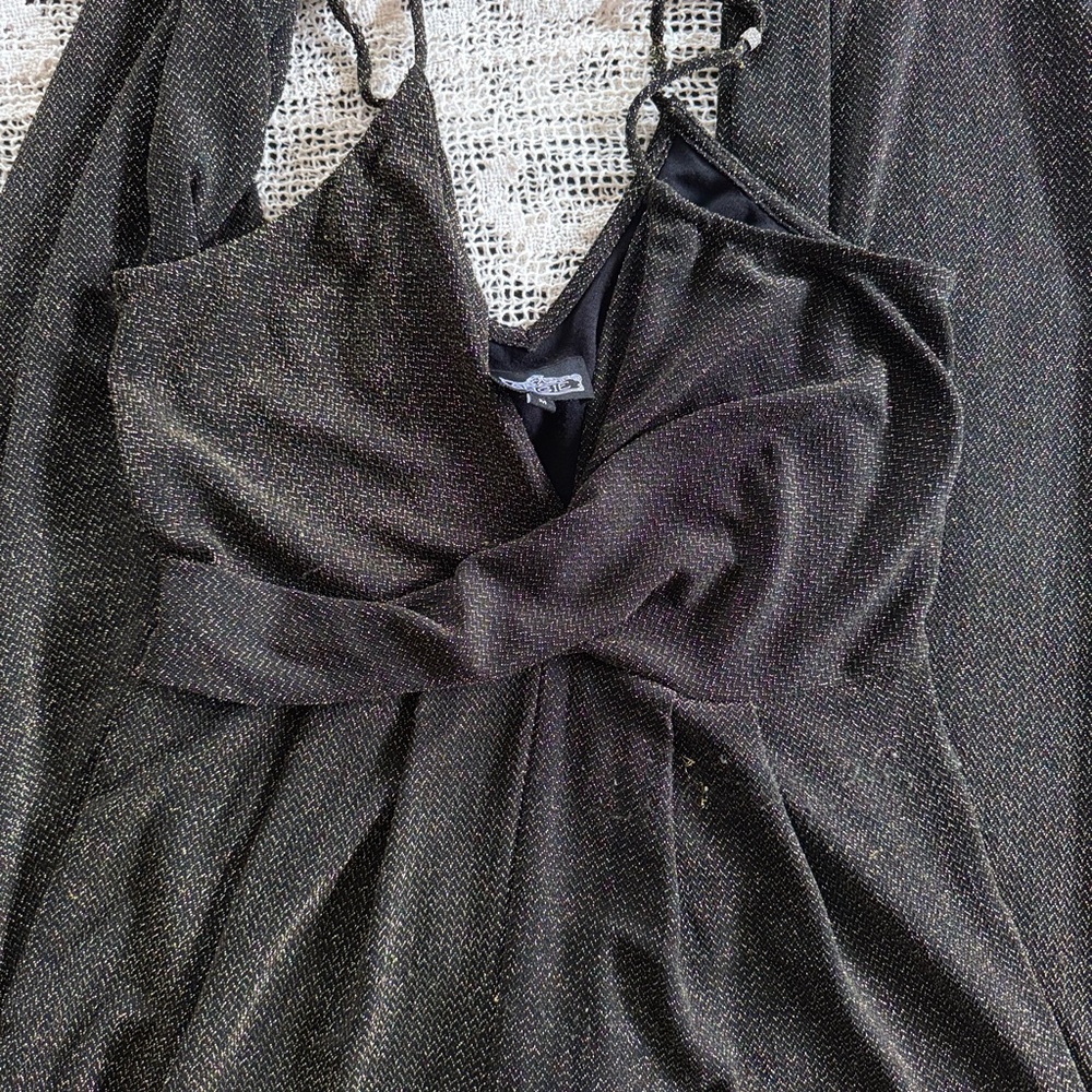 Black and Gold Glitter Jumpsuit